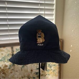 NWT Polo by Ralph Lauren Navy Bucket Hat w Polo Bear Logo.Size 2XL/3XL.